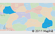 Political 3D Map of Xiangcheng, lighten