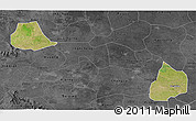 Satellite 3D Map of Xiangcheng, darken, desaturated