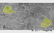 Satellite 3D Map of Xiangcheng, desaturated