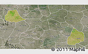 Satellite 3D Map of Xiangcheng, semi-desaturated