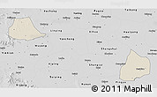 Shaded Relief 3D Map of Xiangcheng, desaturated