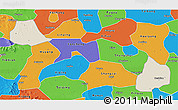 Shaded Relief 3D Map of Xiangcheng, political outside