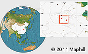 Satellite Location Map of Xiangcheng, highlighted country
