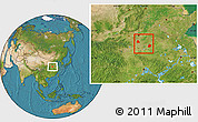 Satellite Location Map of Xiangcheng
