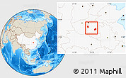 Shaded Relief Location Map of Xiangcheng, highlighted country