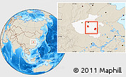 Shaded Relief Location Map of Xiangcheng, highlighted parent region