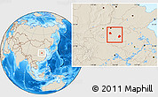 Shaded Relief Location Map of Xiangcheng