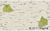 Satellite Map of Xiangcheng, shaded relief outside