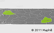 Physical Panoramic Map of Xiangcheng, desaturated
