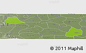 Physical Panoramic Map of Xiangcheng, semi-desaturated