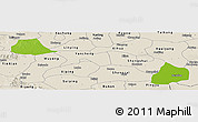 Physical Panoramic Map of Xiangcheng, shaded relief outside