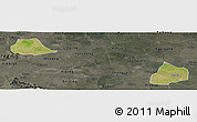 Satellite Panoramic Map of Xiangcheng, darken, semi-desaturated