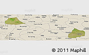 Satellite Panoramic Map of Xiangcheng, shaded relief outside