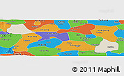 Shaded Relief Panoramic Map of Xiangcheng, political outside