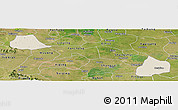 Shaded Relief Panoramic Map of Xiangcheng, satellite outside