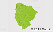 Physical 3D Map of Xinyang, cropped outside