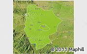 Physical 3D Map of Xinyang, satellite outside