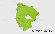 Physical 3D Map of Xinyang, single color outside