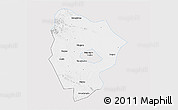 Silver Style 3D Map of Xinyang, single color outside