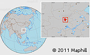 Gray Location Map of Xinyang