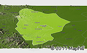 Physical Panoramic Map of Xinyang, darken