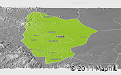 Physical Panoramic Map of Xinyang, desaturated