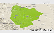 Physical Panoramic Map of Xinyang, shaded relief outside