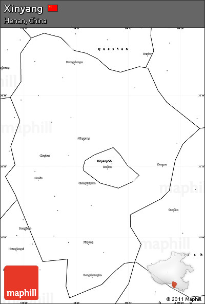 Blank Simple Map of Xinyang