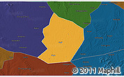 Political 3D Map of Xinye, darken