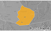 Political 3D Map of Xinye, desaturated