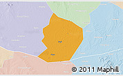 Political 3D Map of Xinye, lighten
