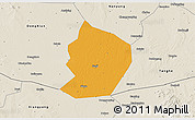 Political 3D Map of Xinye, shaded relief outside