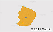 Political 3D Map of Xinye, single color outside