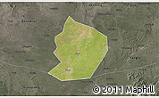 Satellite 3D Map of Xinye, darken, semi-desaturated