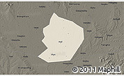 Shaded Relief 3D Map of Xinye, darken