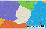 Shaded Relief 3D Map of Xinye, political outside