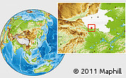 Physical Location Map of Xinye, highlighted parent region