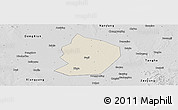 Shaded Relief Panoramic Map of Xinye, desaturated