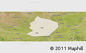 Shaded Relief Panoramic Map of Xinye, satellite outside