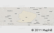 Shaded Relief Panoramic Map of Xinye, semi-desaturated