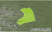 Physical 3D Map of Xinzheng, darken, semi-desaturated