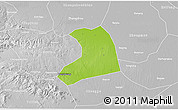 Physical 3D Map of Xinzheng, lighten, desaturated