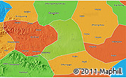 Physical 3D Map of Xinzheng, political outside
