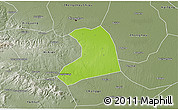Physical 3D Map of Xinzheng, semi-desaturated