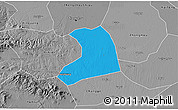 Political 3D Map of Xinzheng, desaturated