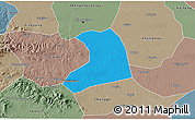 Political 3D Map of Xinzheng, semi-desaturated