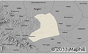 Shaded Relief 3D Map of Xinzheng, darken, desaturated