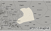 Shaded Relief 3D Map of Xinzheng, darken, semi-desaturated