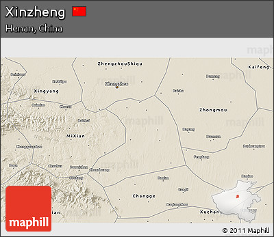 Shaded Relief 3D Map of Xinzheng