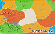 Shaded Relief 3D Map of Xinzheng, political outside